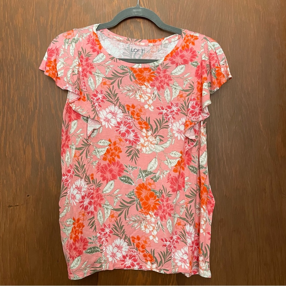 Floral Ruffle Sleeve Top